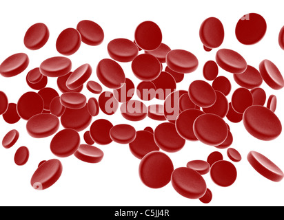 High resolution 3d render of red blood cells Stock Photo