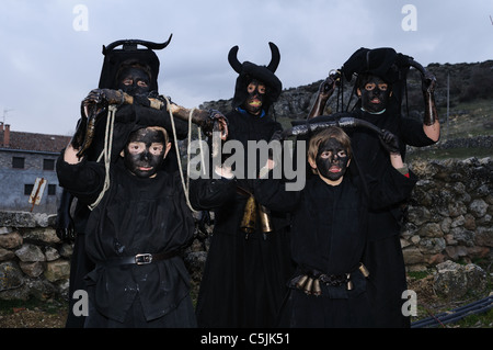 ' Devils Luzón ' Carnival in LUZON. Guadalajara . Castille - La Mancha . SPAIN ' Stock Photo