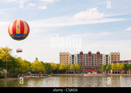 Disney's Hotel New York showing the Panoramagique balloon ride at Disneyland Paris in France Stock Photo