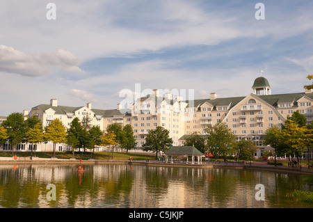 The rear of Disney's Newport Bay Club Hotel at Disneyland Paris in France Stock Photo