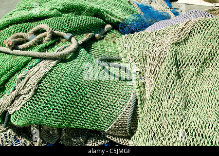 Fishing nets and tackle in Andratx port from mallorca Balearic island Stock Photo