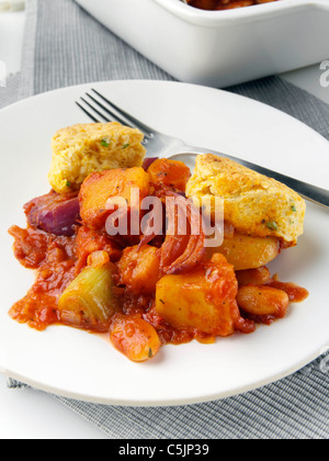 Vegetable stew cobbler Stock Photo