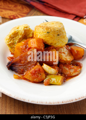 Vegetable stew cobbler Stock Photo