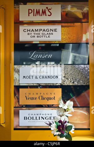 Champagne brands at the Royal Horticultural Show Tatton Park, Cheshire, July 2011. Stock Photo