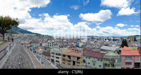Panoramic view over the new area of Quito, from the Old Military Hospital, now the Centre for Contemporary Art Stock Photo