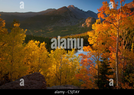 Autumn colors at Bear Lake, Rocky Mountain National Park, Colorado. Stock Photo