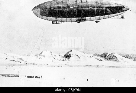 the dirigible Italy Umberto Nobile's expedition to the North Pole, 1928 Stock Photo