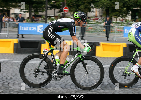 Ben Swift in a breakaway. Tour de France 2011 final stage Stock Photo