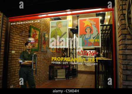 Asia, Vietnam, Hanoi. Hanoi old quarter. Propaganda Art shop. Stock Photo