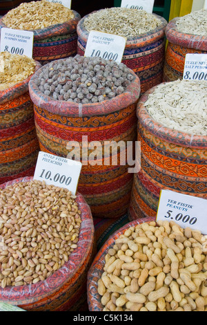 Nuts in the Fish Market in Beyoglu, Istanbul, Turkey Stock Photo