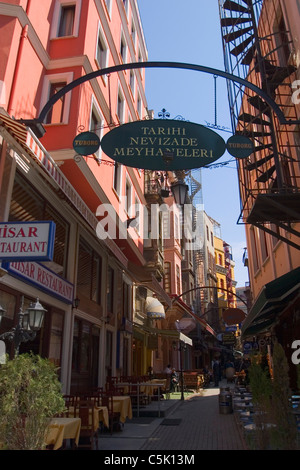 Entrance to Nevizade Street, Beyoglu, Istanbul - 2010 European Capital of Culture - Turkey Stock Photo