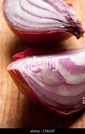 red onion cut in half Stock Photo