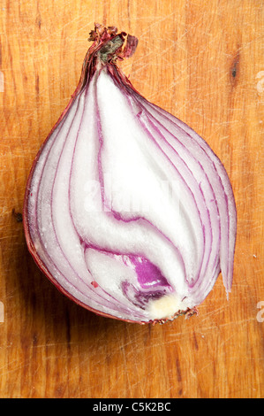 red onion cut in half Stock Photo