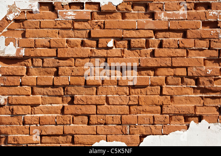 Abandoned brick wall suitable for background with plenty of copyspace Stock Photo