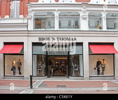 Entrance to the Grafton Street flagship branch of Brown Thomas, upmarket department store, Dublin,  Republic of Ireland, Stock Photo