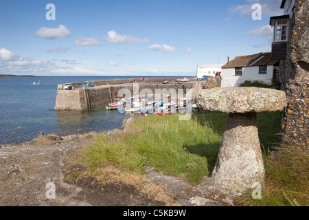 Coverack; harbour; Cornwall Stock Photo