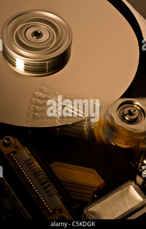 hard disk drive in motion with moving head Stock Photo