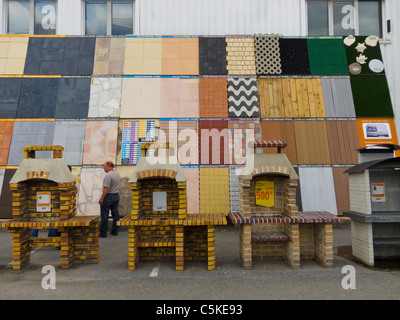 Creteil, France, DIY Hardwares Store, Castorama, Tiles Products on Display outside Stock Photo