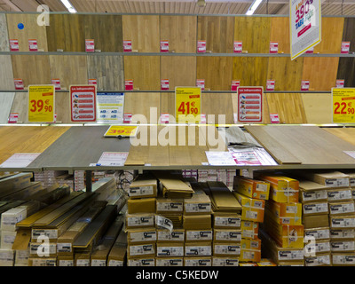 Creteil, France, DIY Hardwares Store, Castorama, Products, Wooden Flooring Samples on Display, wooden products Stock Photo