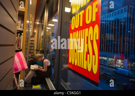 The Borders bookstore at Penn Plaza in New York Stock Photo