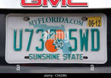 florida license sunshine plate vehicle state alamy registration number similar issued dade miami county