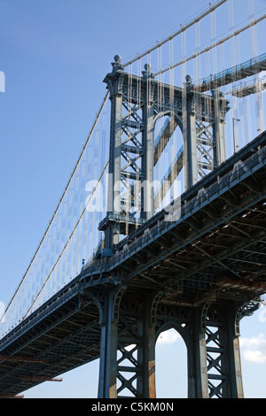 Manhattan Bridge as viewed from Brooklyn New York USA Stock Photo