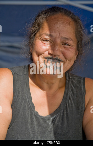 Portrait of a young Maori woman with moko T-Shirt by Louis John