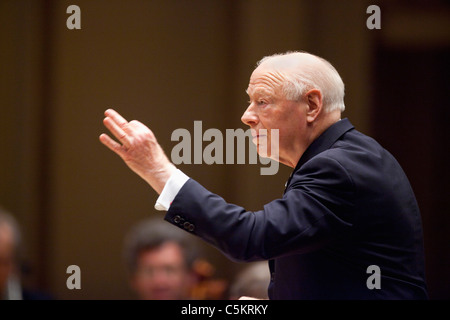 Maestro Bernard Haitink conducts the Chicago Symphony Orchestra as they perform Beethoven's 9th Symphony as part of the Chicago Stock Photo