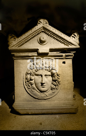 Sarcophagus Tomb Medallion Roman Perge Perga 2 Cent AD Turkey Stock Photo