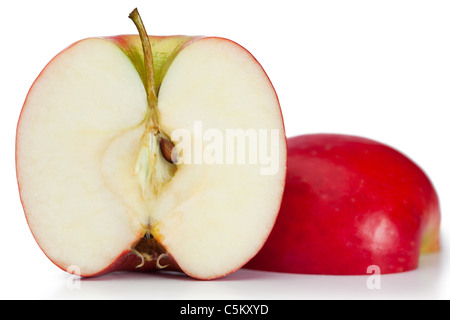 Red halved apple Stock Photo