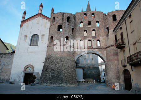 Roman gate, Susa, Piedmont, Italy Stock Photo
