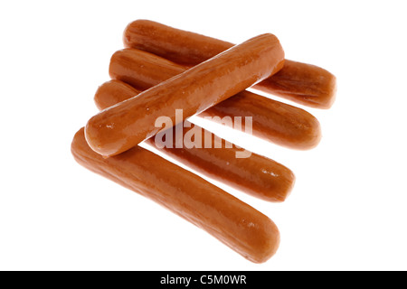 Five hot dog sausages Stock Photo