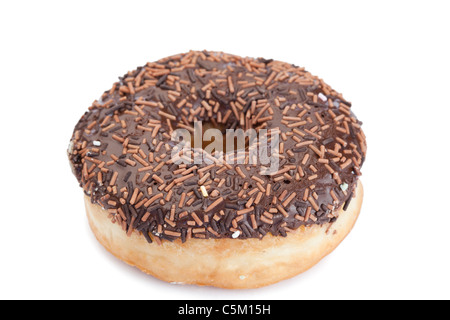 Chocolate donut isolated Stock Photo