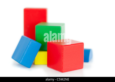 Colored toy building blocks Stock Photo