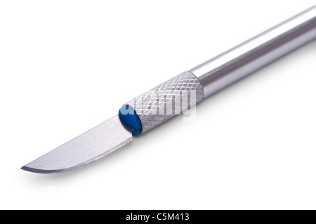 Scalpel close-up over white background Stock Photo