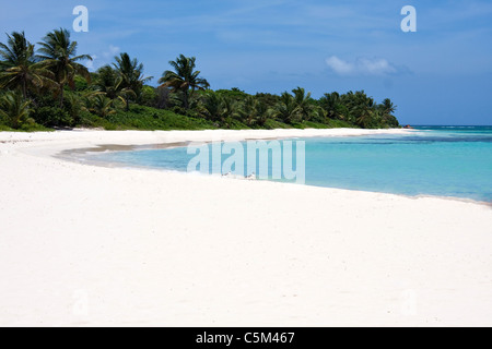 The gorgeous white sand filled Flamenco beach on the Puerto Rican island of Culebra. Stock Photo