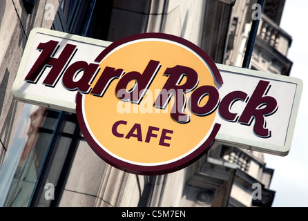 Sign on Rock Shop (Hard Rock Cafe shop), Piccadilly, London Stock Photo