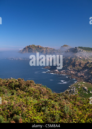 Vertical landscape of Cies islands National Park. Galicia, Spain. Stock Photo