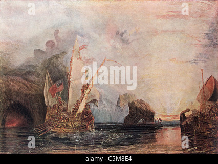 Painting by J M W Turner; 'Ulysses Deriding Polyphemus'; English School; Oil on Canvas Stock Photo