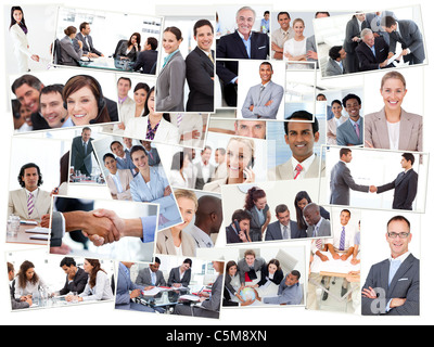 Collage of business people working Stock Photo