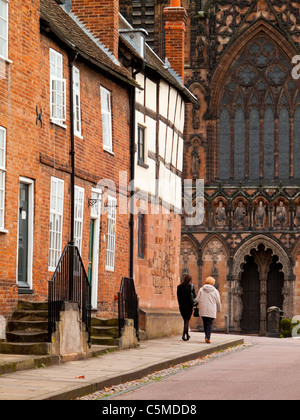 Houses in Cathedral Close Lichfield Staffordshire England UK comprising historic buildings associated with clergy from cathedral Stock Photo