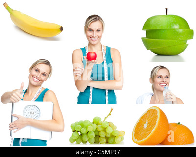 Collage about healthy lifestyle Stock Photo