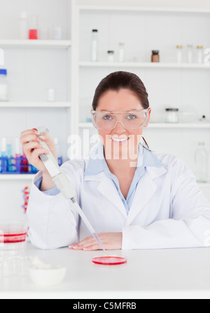 Young scientist preparing a sample Stock Photo