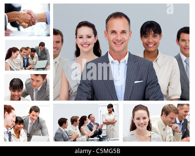 Collage of businesspeople in different situations Stock Photo - Alamy