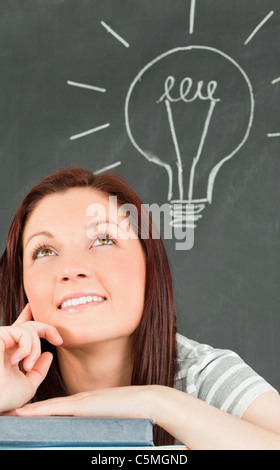 Portrait of a thoughtful beautiful student Stock Photo