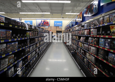 Entertainment section in Walmart supercenter in Kitchener Ontario Canada 2011 Stock Photo