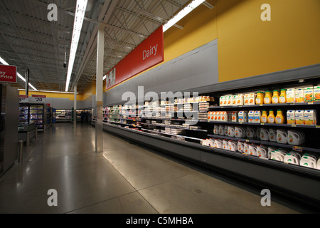 Dairy section of a Walmart supercenter in Kitchener, On, Canada 2011 Stock Photo