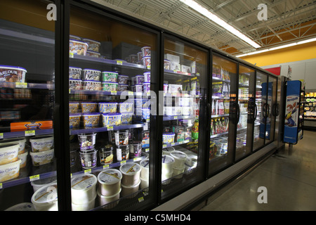 Dairy section of a Walmart supercenter in Kitchener, On, Canada 2011 Stock Photo