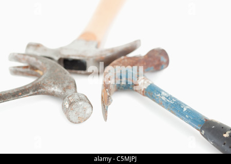 Three nail hammers Stock Photo