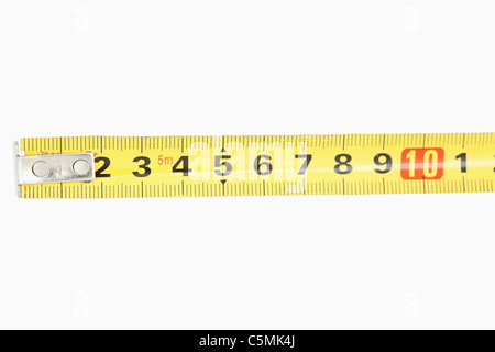 Close up of a yellow measuring tape Stock Photo